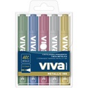 Перманентный маркер металлик VIVA 5 цветов водостойкий золотой серебряный 5 шт.