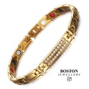 ZLATÝ ZDRAVOTNÝ DÁMSKY MAGNETICKÝ NÁRAMOK SILNÝ SO ZIRKÓNMI ORIGINÁL Značka Boston Jewellery