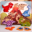 Drevené Montessori puzzle, kognitívny dinosaurus v ranom detstve Hrdina Zootropolis