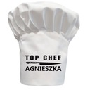 Czapka kucharska wysoka biała twój napis wzór 13