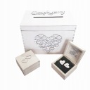 KOMPLET SKRZYNKA NA KOPERTY + NA OBRĄCZKI BIAŁE