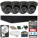 МОНИТОРИНГ 4 НАРУЖНЫХ КУПОЛЬНЫХ КАМЕР 8MPX 1TB