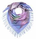 Женский шарф-шаль с рисунком, шарф с бахромой, осенний, большой синий