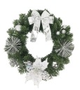 РОЖДЕСТВЕНСКИЙ ВЕНОК 30 СМ СЕРЕБРО