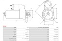 AS-PL ARRANCADOR 12V CITROEN FIAT PEUGEOT PARTE TRASERA MITSUBISHI 13 DIENTES 