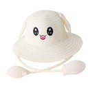 Slamený klobúk Rabbit Ear Sunshade Trendy mliečne biela Značka Senernable
