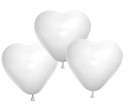 Шары-сердечки белые 12 дюймов 30 см 100 шт.