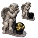 СЕРАЯ ГИПСОВАЯ ФИГУРКА Гробница СОЛНЕЧНАЯ СВЕТОДИОДНАЯ ЛАМПА