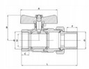 КЛАПАН ШАРОВОЙ КРАН FI 3/4 ДЮЙМА DN20 С ФИТИНГОМ И САЛЬНИКОМ-БАБОЧКОЙ, ПРОЧНЫЙ