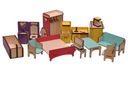 РАЗНОЦВЕТНАЯ ДЕРЕВЯННАЯ МЕБЕЛЬ ДЛЯ КУКОЛЬНЫХ ДОМИКОВ ОБОРУДОВАНИЕ ДЛЯ КУКОЛЬНЫХ ДОМИКОВ
