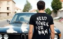 Pánske tričko pre mládež Voľné tričko Need Money pre BMW PREMIUM Značka COOL.MONSTER