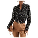 ЭЛЕГАНТНАЯ МОДНАЯ ЖЕНСКАЯ БЛУЗКА, РУБАШКА, ПРИНТ L