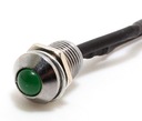 Светодиодный индикатор 5/8 мм, 12В ЗЕЛЕНЫЙ, кабель 20 см