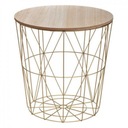 ЗОЛОТОЙ МЕТАЛЛИЧЕСКИЙ СТОЛИК С КОРЗИНОЙ КУМИ