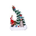 Светодиодная рождественская деревня с кривой елкой