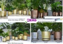 21 GOLD WHITE цветочный горшок с подставкой, глянцевый, современный гламурный стиль