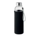 Бутылка для воды стеклянная BIDON 0,5л, крышка неопрем, черная