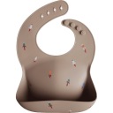 Силиконовый нагрудник Mushie с карманом-ракетой