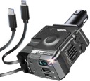 ЗАРЯДНИЙ ПРИСТРІЙ АВТОМОБІЛЬНА 4W1 ZE ZWIJANYMI KABLAMI (IPHONE/TYPE-C/ANDROID)CZARNY  (17640318103) фото min 11