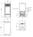 Piec piecyk kominek na pellet Italiana Camini Piro Plus Klasa efektywności energetycznej A+