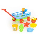 тачка Тележка с ручкой + песочные игрушки WADER