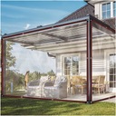 БРЕЗЕНТ ДЛЯ САДОВОЙ ТЕРРАСЫ ПРОЗРАЧНЫЙ Водонепроницаемый С СЕТОЧНЫМИ ПОЛОСАМИ 3х3м