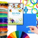 АКСЕССУАРЫ ДЛЯ 3D ШАРИКОВОЙ РУЧКИ 200М ФИЛАМЕНТНЫЙ РЕФИЛЬ + КОВРИК + КНИГА С ШАБЛОНАМИ