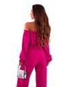 Elegantná dámska súprava španielska blúzka volánikové nohavice módna voľná L/XL Dominujúca farba ružová