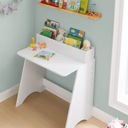 Biely písací stôl pre dieťa malý s poličkou na knihy a pastelky Výška nábytku 83.8 cm