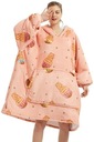 Mikina deka s rukávmi a vreckami dámska Model Kocobluza bluza koc szlafrok ciepła truskawki