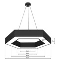Светодиодный подвесной потолочный светильник, линейная люстра MODERN LOFT шестигранник 72W CCD