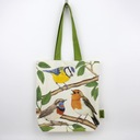 Bavlnená nákupná taška s potlačou vtákov Výška 43 cm