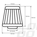 CROMADO CROMO GRANDE FILTRO TIPO DEPORTIVO DRENADOR CONO DO AUTO + 3 ADAPTADORES 