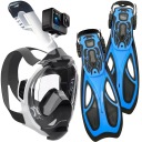 ПОЛНОЛИЦЕВАЯ МАСКА ДЛЯ ДАЙВИНГА С ТРУБКОЙ L/XL + РЕГУЛИРУЕМЫЕ ПЛАВНИКИ L