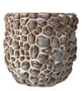 КЕРАМИЧЕСКИЙ ЦВЕТОЧНЫЙ ВАЗОН С КРЕМОВОЙ КРЫШКОЙ BUBBLES 14,5см
