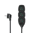 Удлинительный кабель на 3 розетки, черный, 5 м