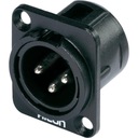 HICON HI-X3DM-M Панельная розетка XLR черная вилка