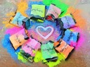 Разноцветный УФ-порошок Холи цвета Холи для фестиваля 18 шт. Можно стирать + подарок.