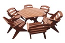 ZESTAW MEBLI OGRODOWYCH ZE STOŁEM SZEŚCIOKĄTNYM