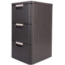 ИЗОГНУТЫЙ КНИЖНЫЙ ШКАФ С 3 ЯЩИКАМИ ШКАФ ДЛЯ ВАННОЙ КОМОД КОРИЧНЕВЫЙ РОТАН 3x14L