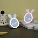Roztomilý budík králik, nabíjateľný LED svetelný digitálny Napájanie USB