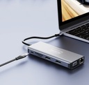 АДАПТЕР-ХАБ Док-станция 12-в-1 USB-C 2x HDMI VGA Разъем USB SD Ethernet LAN