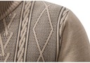 Elegantný pánsky teplý sveter rozopínateľný na zips Zapínanie stláčací gombík