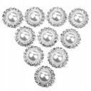10 krystalicznie białych guzików imitujących perły