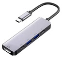 АДАПТЕР USB C HUB MACBOOK AIR PRO M1 M2 M3 ДОК-СТАНЦИЯ HDMI USB 5 в 1 PD