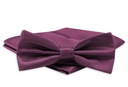 Мужской галстук-бабочка с нагрудным платком Alties - Фиолетовый баклажан