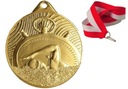 MEDAL ZŁOTY PŁYWANIE 50MM + WSTĄŻKA NOWY WZÓR