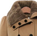 Dámsky zimný tenký dlhý vlnený kabát Sherpa Double B Silueta petite (pre nízke)