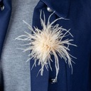 Broszka Pióra strusie brzoskwiniowo-beżowe Zapinka do kapelusza ubrania