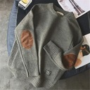 Pánsky sveter Harajuku s náplasťovým vzorom pletený Ďalšia farba iná farba